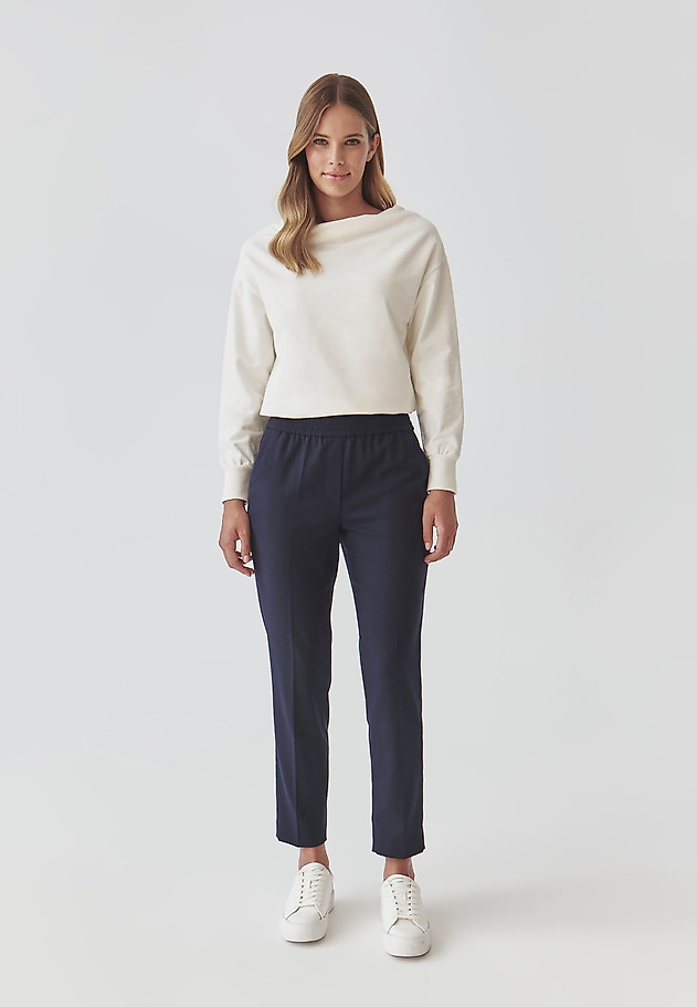 LADIES’ TROUSERS WITH SEWN-IN ELASTIC AROUND THE WAIST - MILTI 1 LADIES’ TROUSERS WITH SEWN-IN ELASTIC AROUND THE WAIST - MILTI 1 NAVY BLUE 1