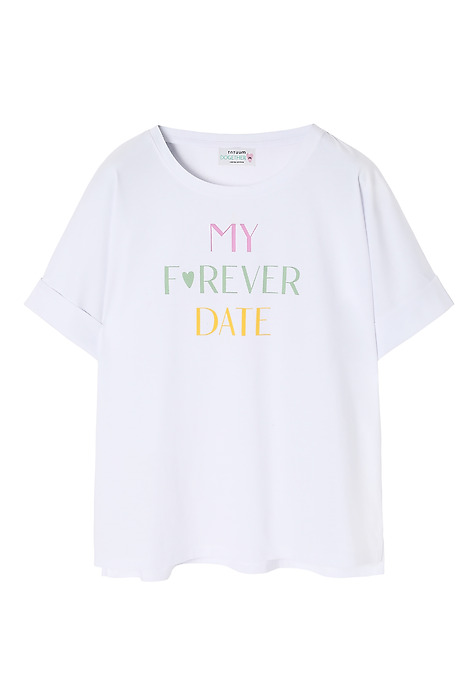 TRICOU LEJER DE DAMĂ, CU INSCRIPȚIE - LIKE 1 ALB 2