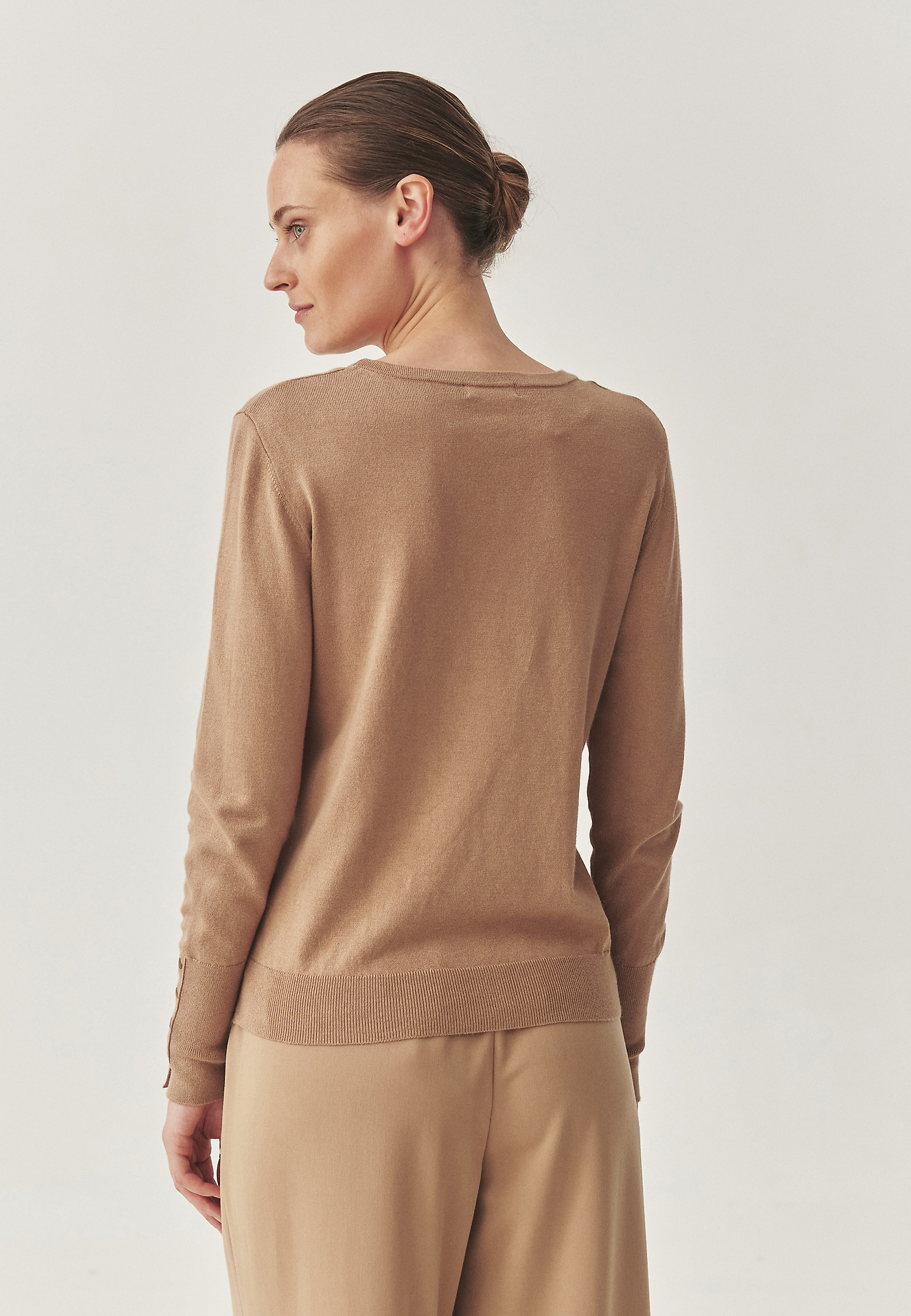 CLASSIC JUMPER WITH CERTIFIED VISCOSE - NICA CLASSIC JUMPER WITH CERTIFIED VISCOSE - NICA BEIGE 114777