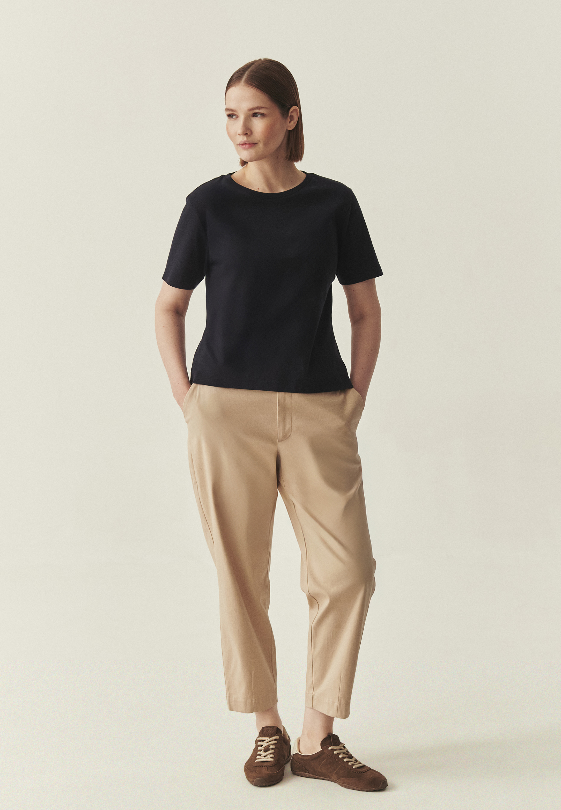 BAWEŁNIANY T-SHIRT Z KRÓTKIM RĘKAWEM - KIRI GRANATOWY 2