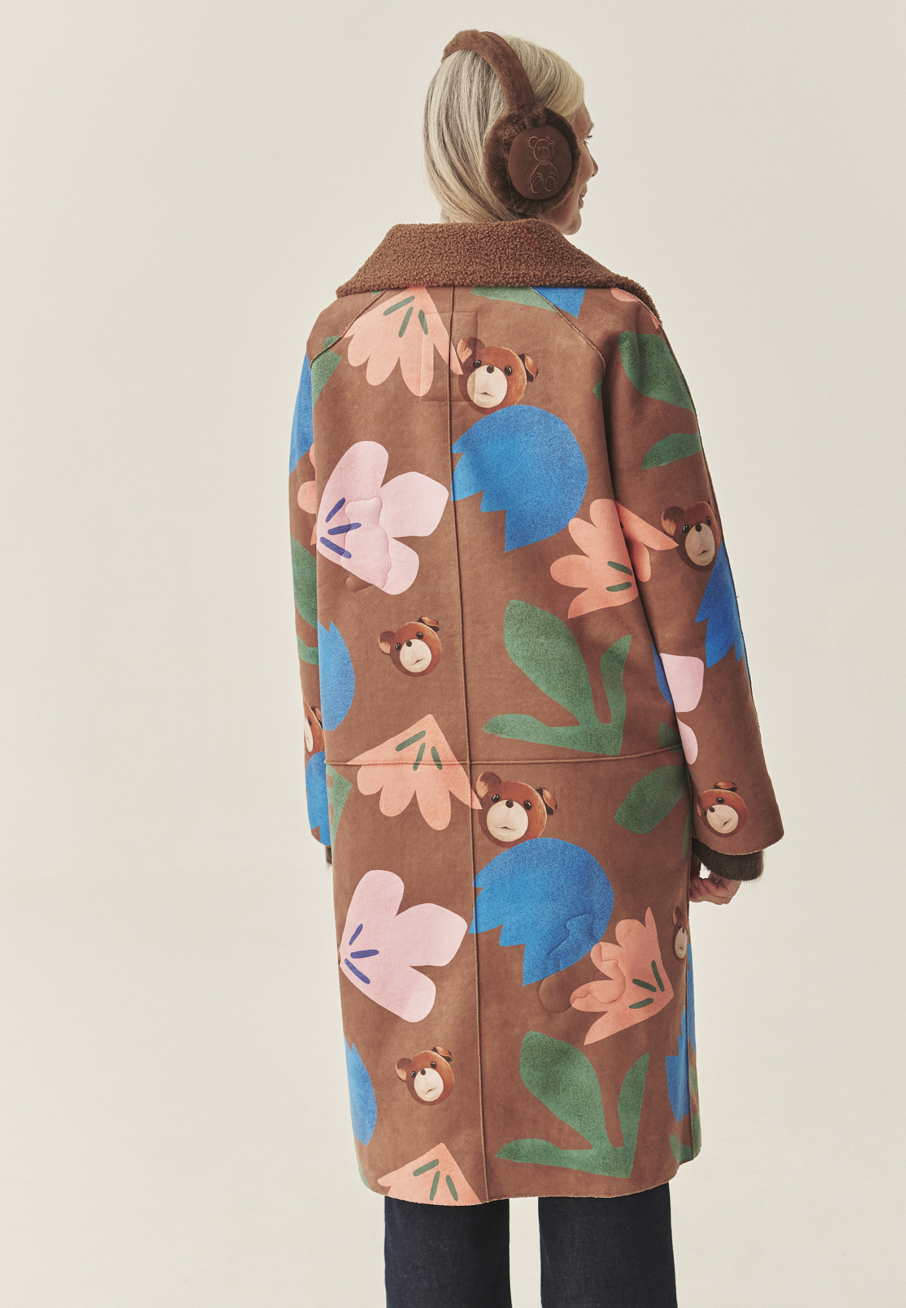 DWUSTRONNY PŁASZCZ Z MOTYWEM MISIA USZATKA - BORGINI MULTIKOLOR 2