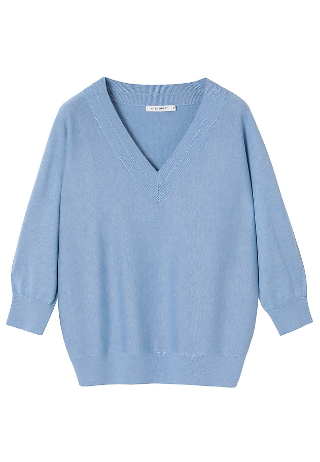 LÉGKONDI JUMPER, LÉLEGZŐ PAMBAN KÉSZÜLT KEVERÉKBŐL - ASEL LÉGKONDI JUMPER, LÉLEGZŐ PAMBAN KÉSZÜLT KEVERÉKBŐL - ASEL KÉK 5
