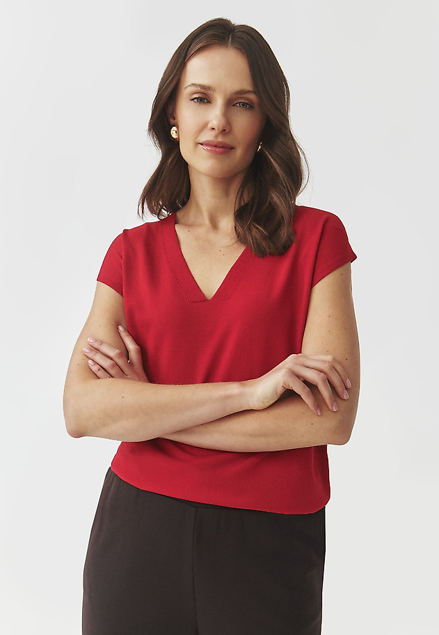 BLÚZKA Z VISKÓZOVEJ PRIADZE – ITO 1 BLÚZKA Z VISKÓZOVEJ PRIADZE – ITO 1 ČERVENÁ 4