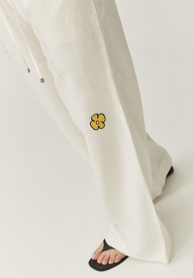PANTALONI CU PICIOARE LATE DIN IN NUNCA ŞI VISCOZĂ - PULIONA 1 PANTALONI CU PICIOARE LATE DIN IN NUNCA ŞI VISCOZĂ - PULIONA 1 ECRU 5