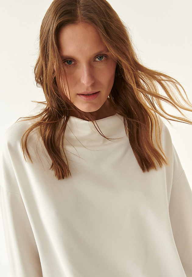 LOW-CUT LADIES' SWEATSHIRT KONCZI LOW-CUT LADIES' SWEATSHIRT KONCZI ECRU 1