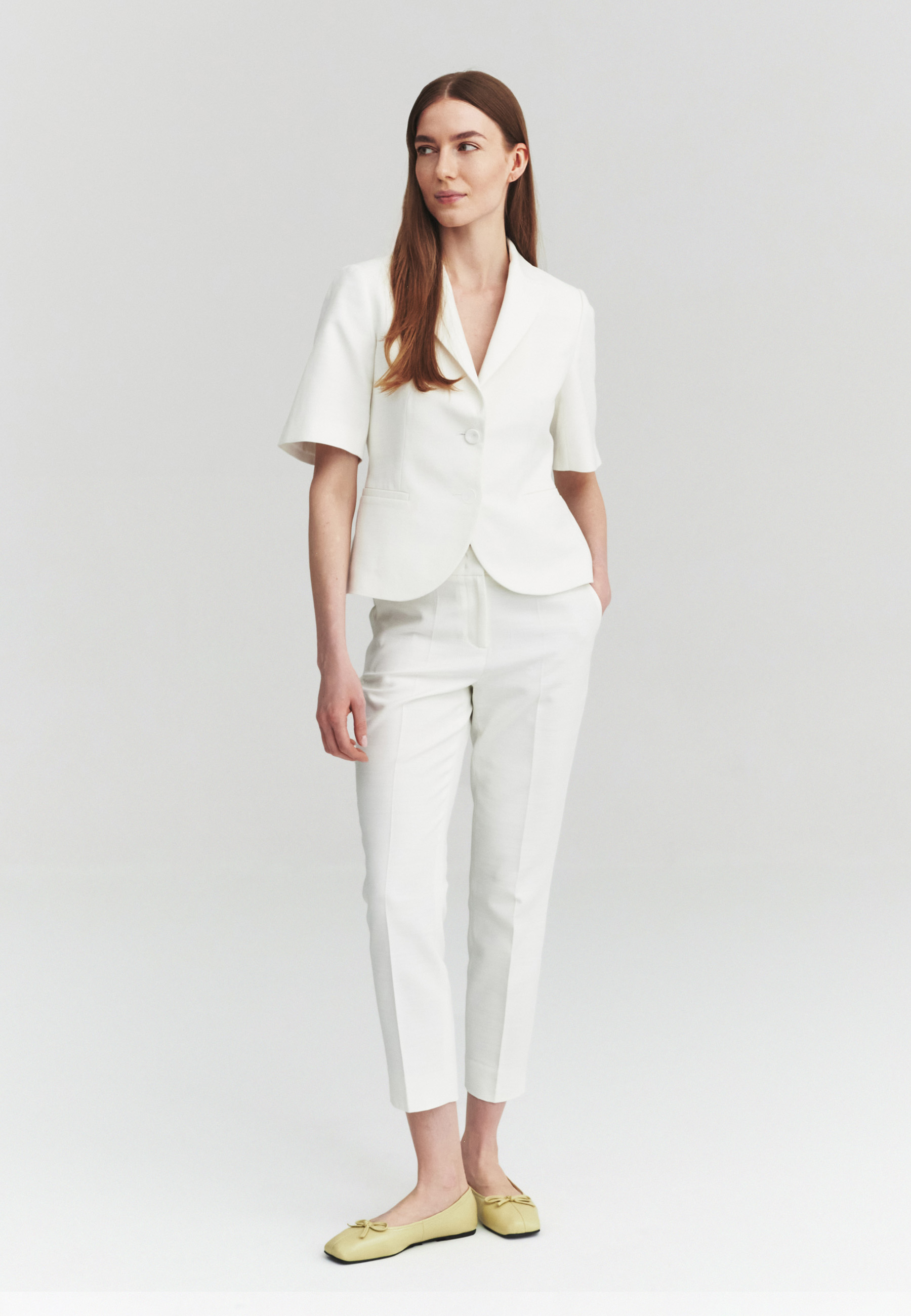 GARNITUROWE SPODNIE Z BAWEŁNĄ - KOLIA 8 BIAŁY 2