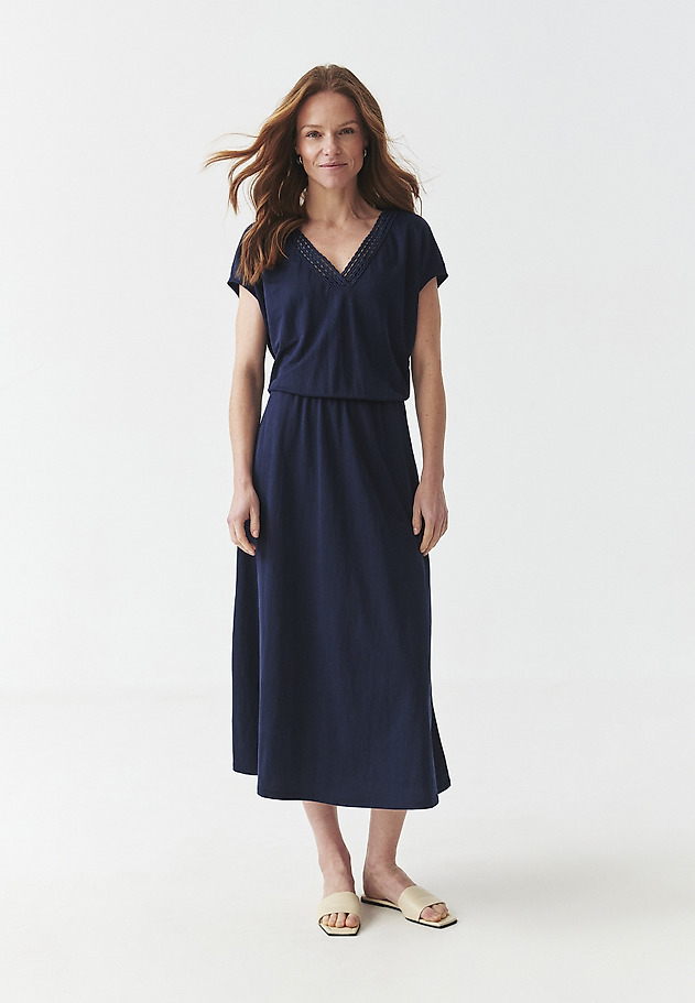 ETHEREAL DRESS WITH EMBROIDERED NECKLINE - BONNIE ETHEREAL DRESS WITH EMBROIDERED NECKLINE - BONNIE NIEBIESKI 2