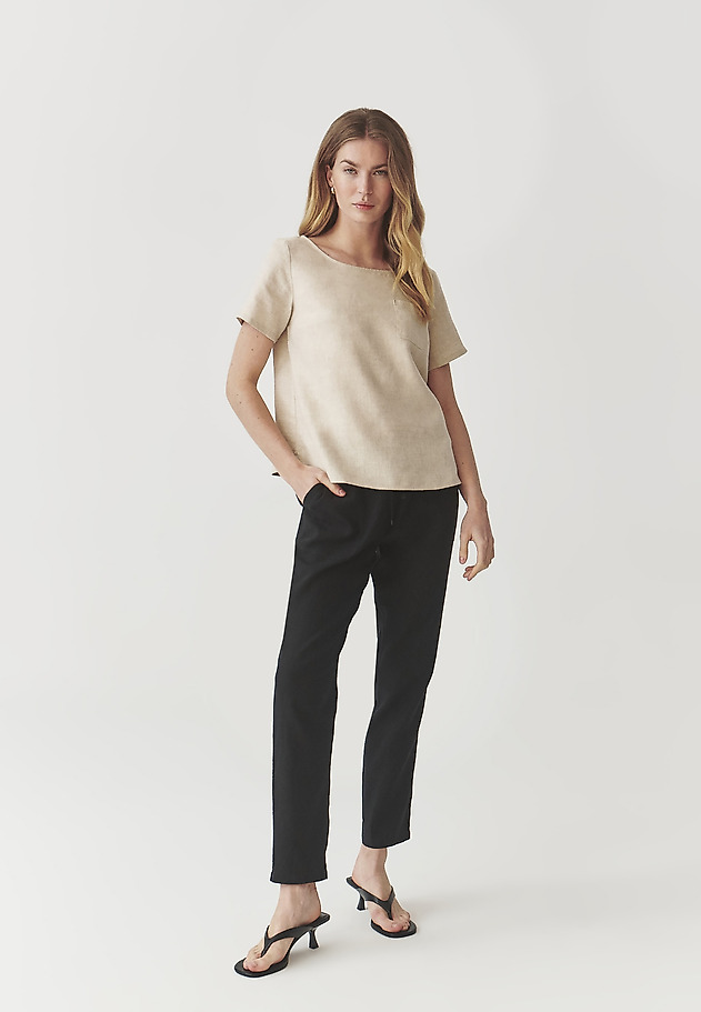 LANENA ŽENSKA BLUZA Z OKRASNIM ŽEPOM - LAWI LANENA ŽENSKA BLUZA Z OKRASNIM ŽEPOM - LAWI BEŽ 2