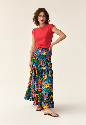 FUSTĂ TRICOTATĂ CU MODEL FLORAL EFIA 4 FUSTĂ TRICOTATĂ CU MODEL FLORAL EFIA 4