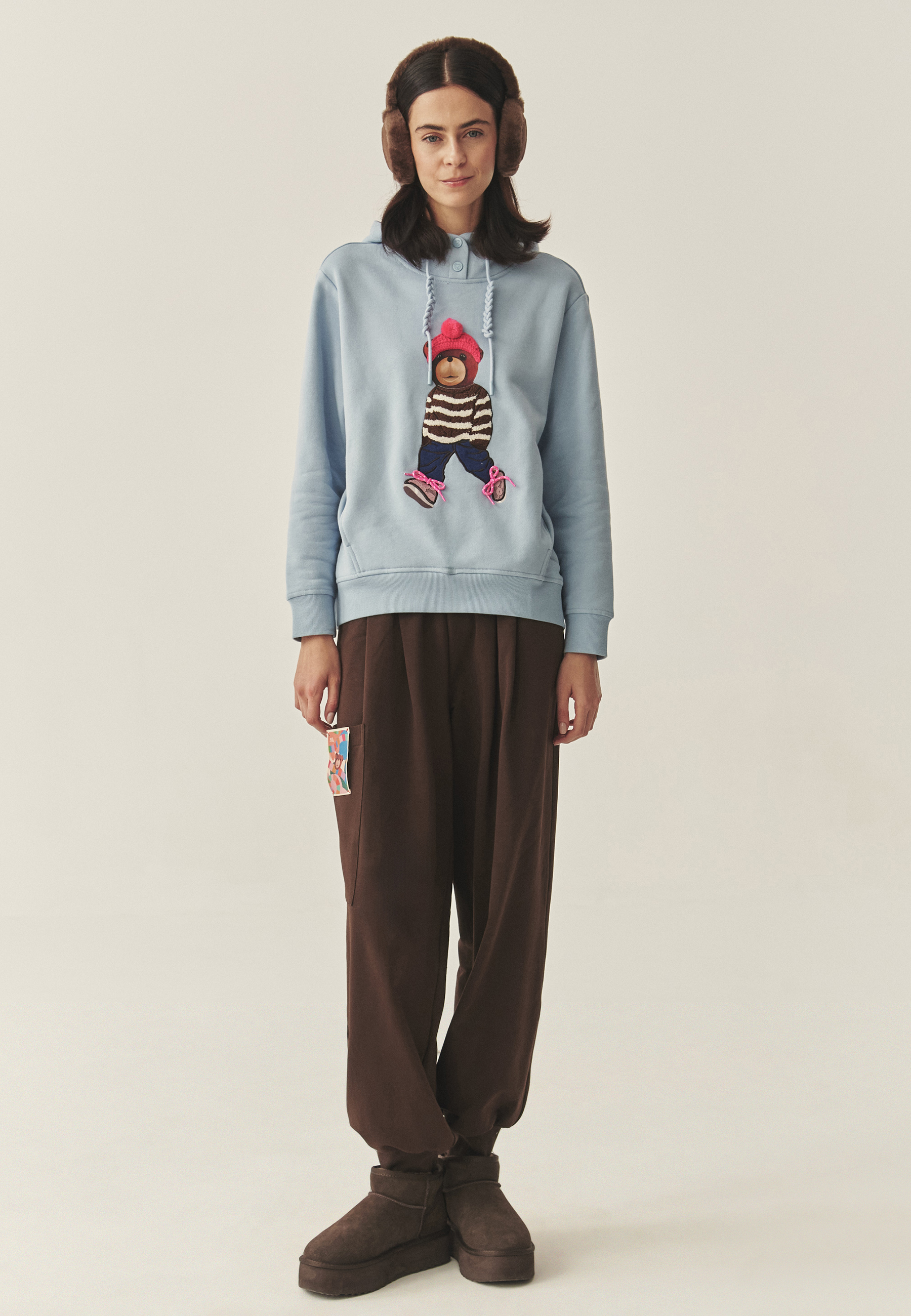 BAWEŁNIANA BLUZA Z KAPTUREM - MAORO NIEBIESKI 2