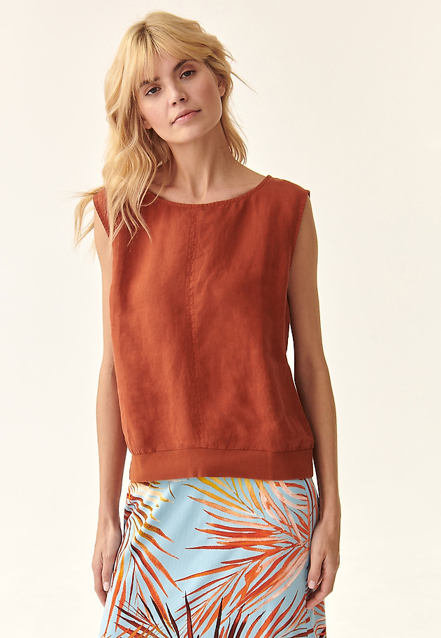 LADIES' BOXY LINEN BLOUSE OMALO 1 LADIES' BOXY LINEN BLOUSE OMALO 1 POMARAŃCZOWY 1