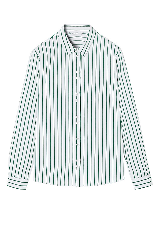 GREEN STRIPED FABRIC SHIRT — ENMO 1 GREEN STRIPED FABRIC SHIRT — ENMO 1 MULTIKOLOR 10