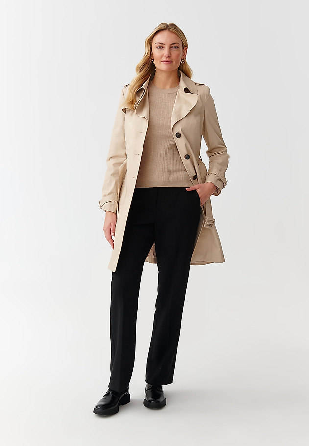 CLASSIC LADIES’ COAT WITH A BELT - MEGANA CLASSIC LADIES’ COAT WITH A BELT - MEGANA BEIGE 2