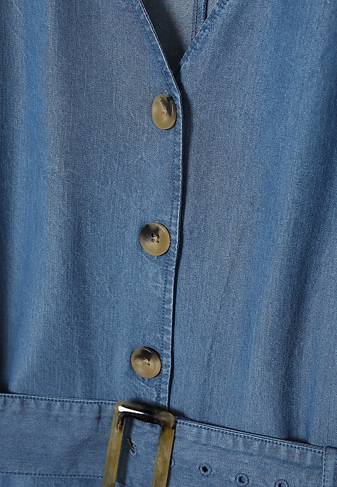 STYLISH LYOCELL SHIRT DRESS - LORIA BLUE 2