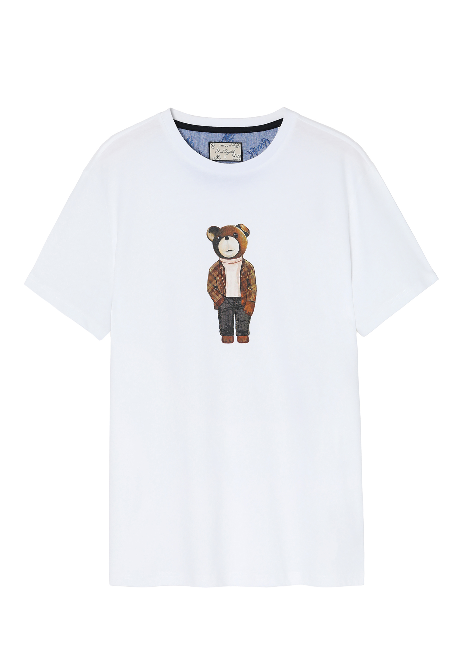 PÁNSKÉ TRIČKO S VÝŠIVKOU MEDVÍDKA UŠÁČKA MIKIN