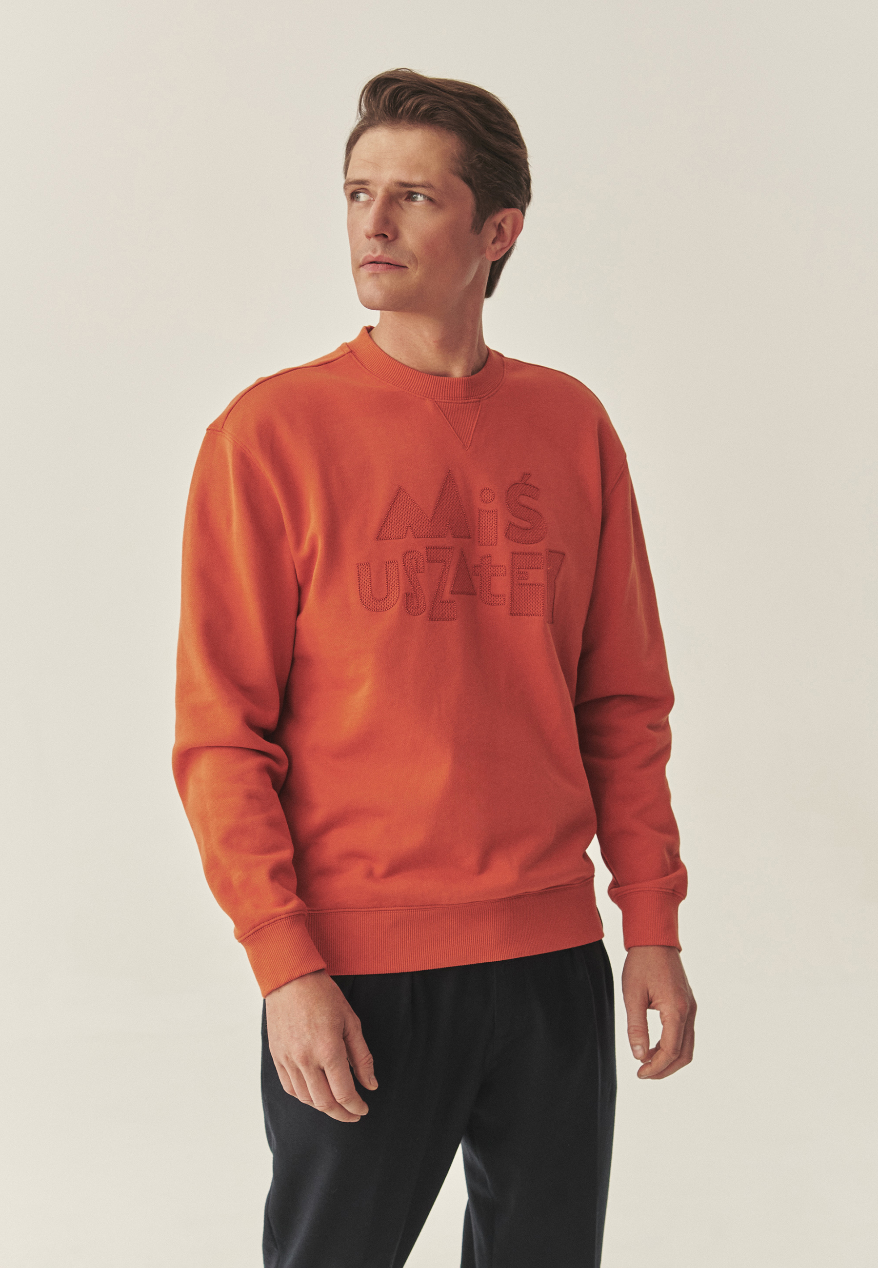 BAWEŁNIANA BLUZA Z MOTYWEM KOLEKCJI - FRANKI POMARAŃCZOWY 2