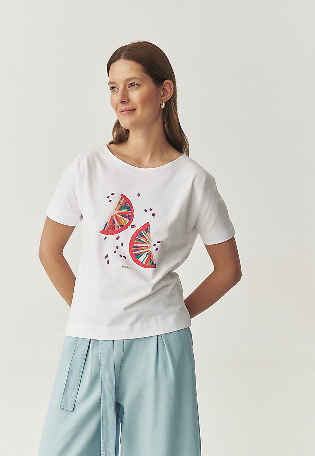 COTTON T-SHIRT - LALI 1 COTTON T-SHIRT - LALI 1 BIAŁY 2