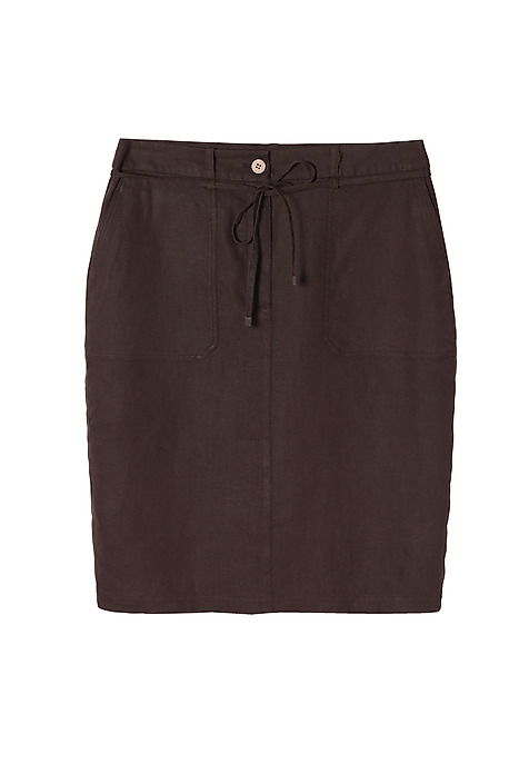 LADIES' LINEN PENCIL SKIRT SZAMI BROWN 2