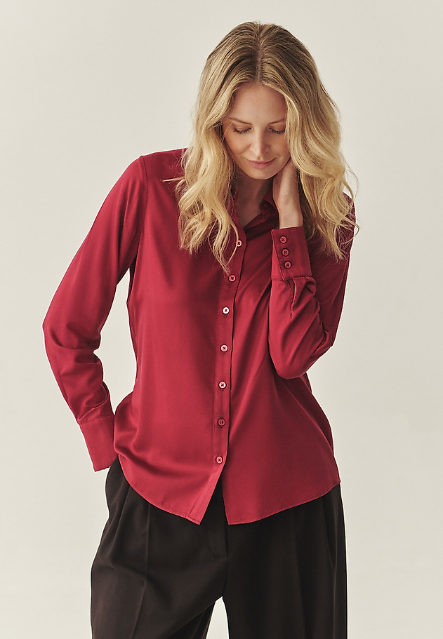 SATIN SHIRT WITH TENCEL™ LYOCELL -  NIKOLA SATIN SHIRT WITH TENCEL™ LYOCELL -  NIKOLA RED 2