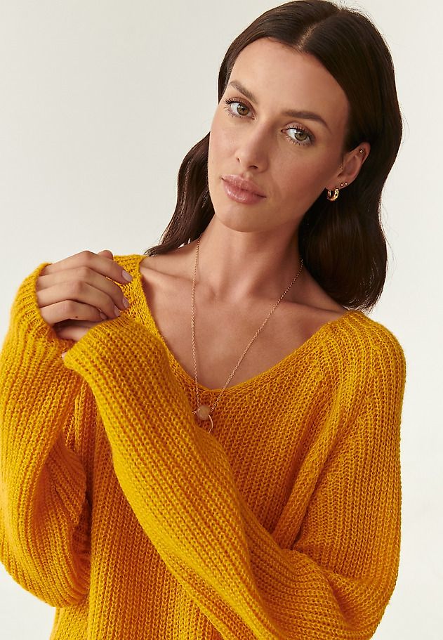 LEKKI SWETER DAMSKI Z WEŁNĄ BAKO LEKKI SWETER DAMSKI Z WEŁNĄ BAKO ŻÓŁTY 1