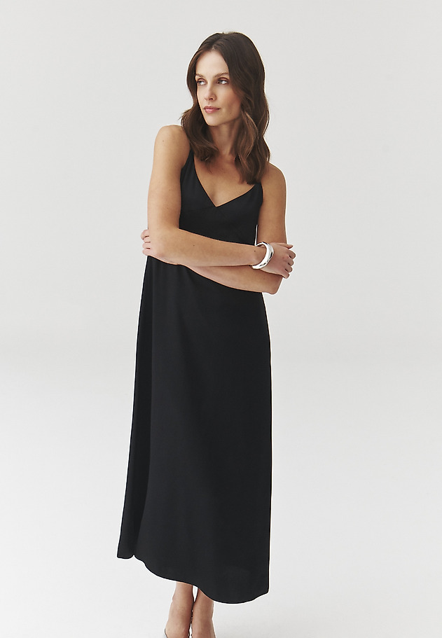 SATIN MIDI DRESS — MEI SATIN MIDI DRESS — MEI CZARNY 6