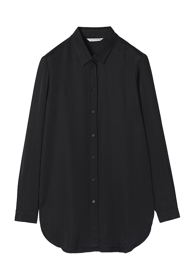 LADIES’ LONG SATIN SHIRT TREALIA LADIES’ LONG SATIN SHIRT TREALIA BLACK 5