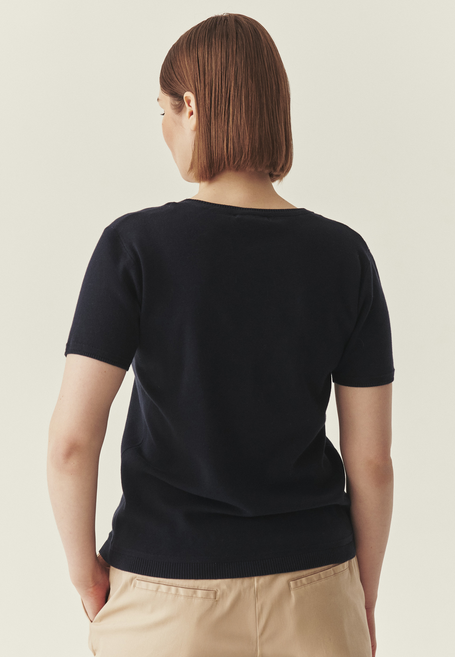 BLUZĂ DIN BUMBAC TRICOTAT - HONI BLEUMARIN 2