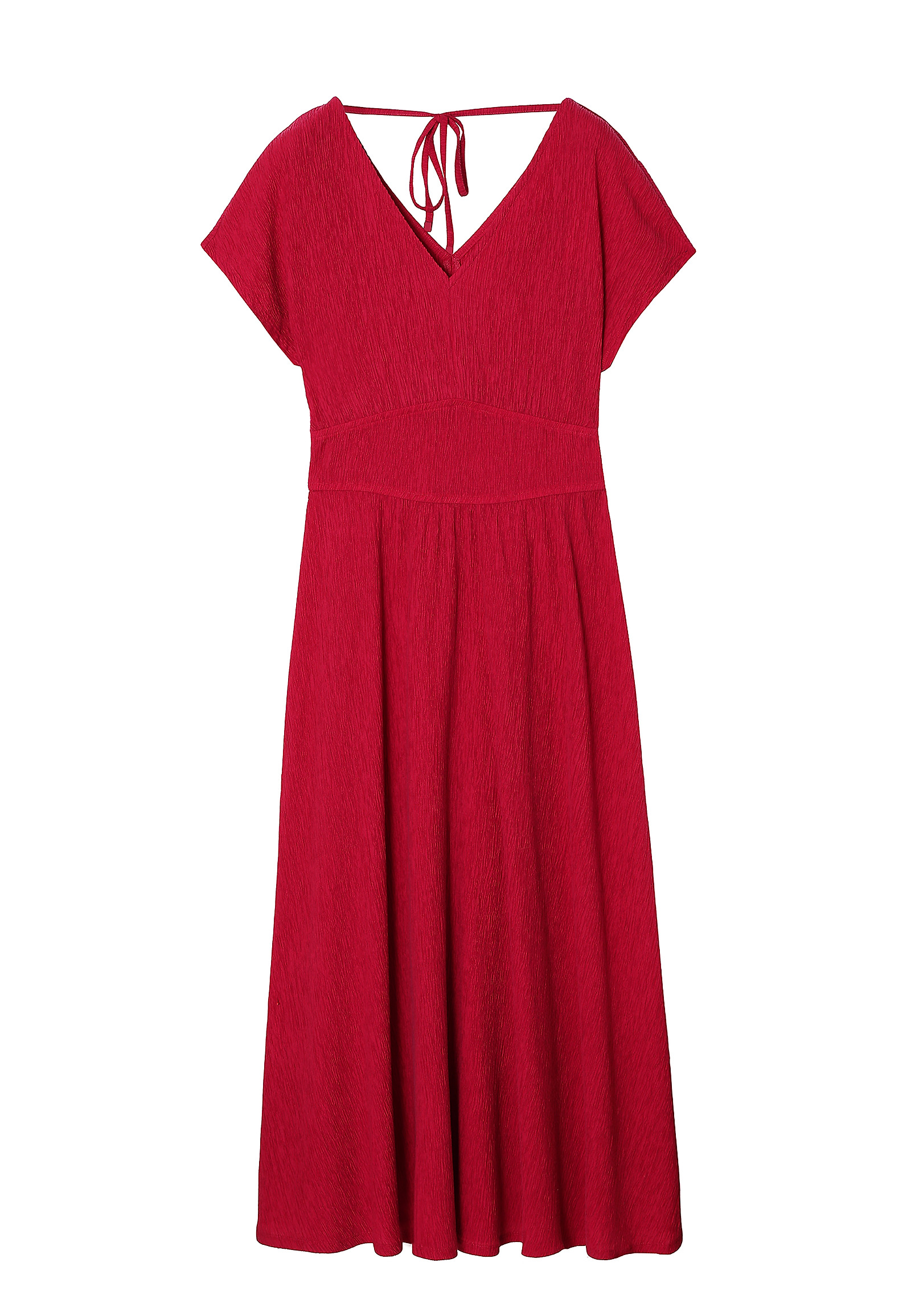 LADIES’ LONG DRESS MADE FROM SHIRRING FABRIC - TABITA LADIES’ LONG DRESS MADE FROM SHIRRING FABRIC - TABITA PINK 97310