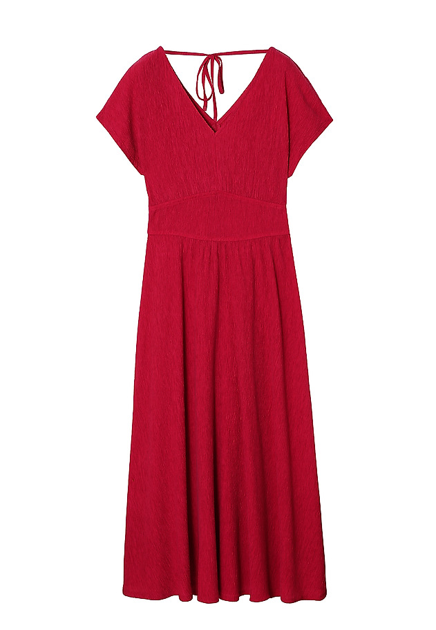 LADIES’ LONG DRESS MADE FROM SHIRRING FABRIC - TABITA LADIES’ LONG DRESS MADE FROM SHIRRING FABRIC - TABITA PINK 6