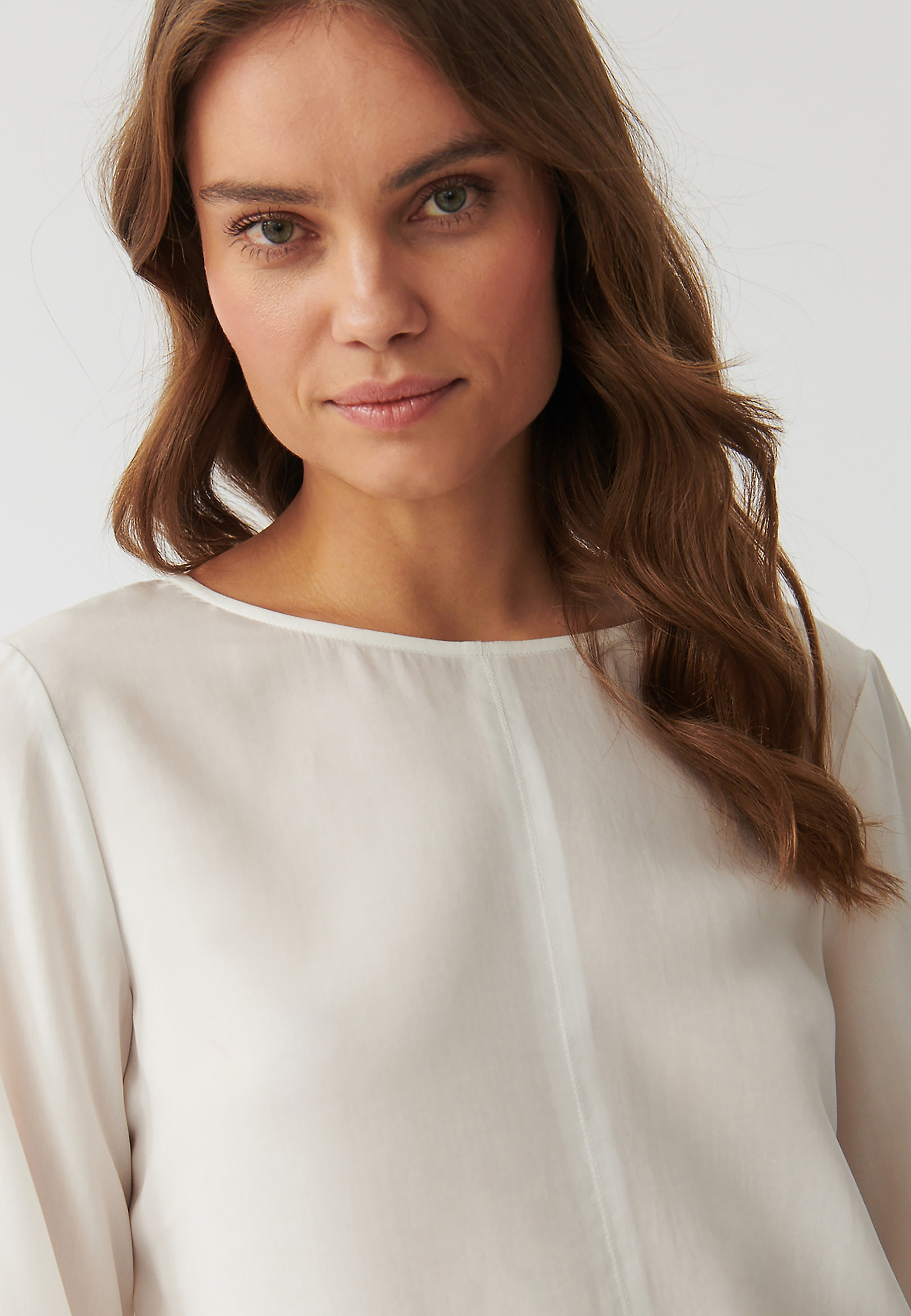 LADIES’ LONG-SLEEVED BLOUSE WITH BOAT NECKLINE - VIKI LADIES’ LONG-SLEEVED BLOUSE WITH BOAT NECKLINE - VIKI ECRU 95870