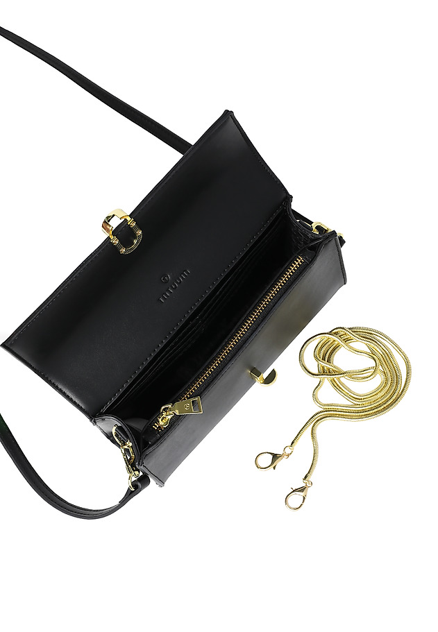 ELEGANT LADIES' HANDBAG WITH CHAIN - HELLE ELEGANT LADIES' HANDBAG WITH CHAIN - HELLE CZARNY 5