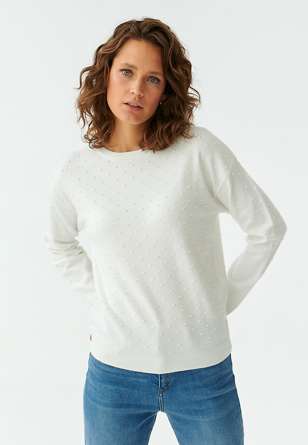 LADIES’ POLKA-DOT SWEATER EWELA LADIES’ POLKA-DOT SWEATER EWELA ECRU 1