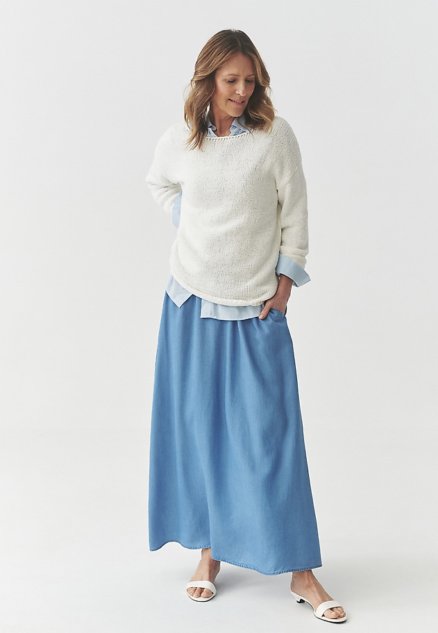 LONG LYOCELL SKIRT — SAND 3 LONG LYOCELL SKIRT — SAND 3 NIEBIESKI 6