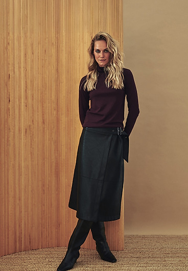 IMITATION LEATHER MIDI SKIRT - SKINO 1 IMITATION LEATHER MIDI SKIRT - SKINO 1