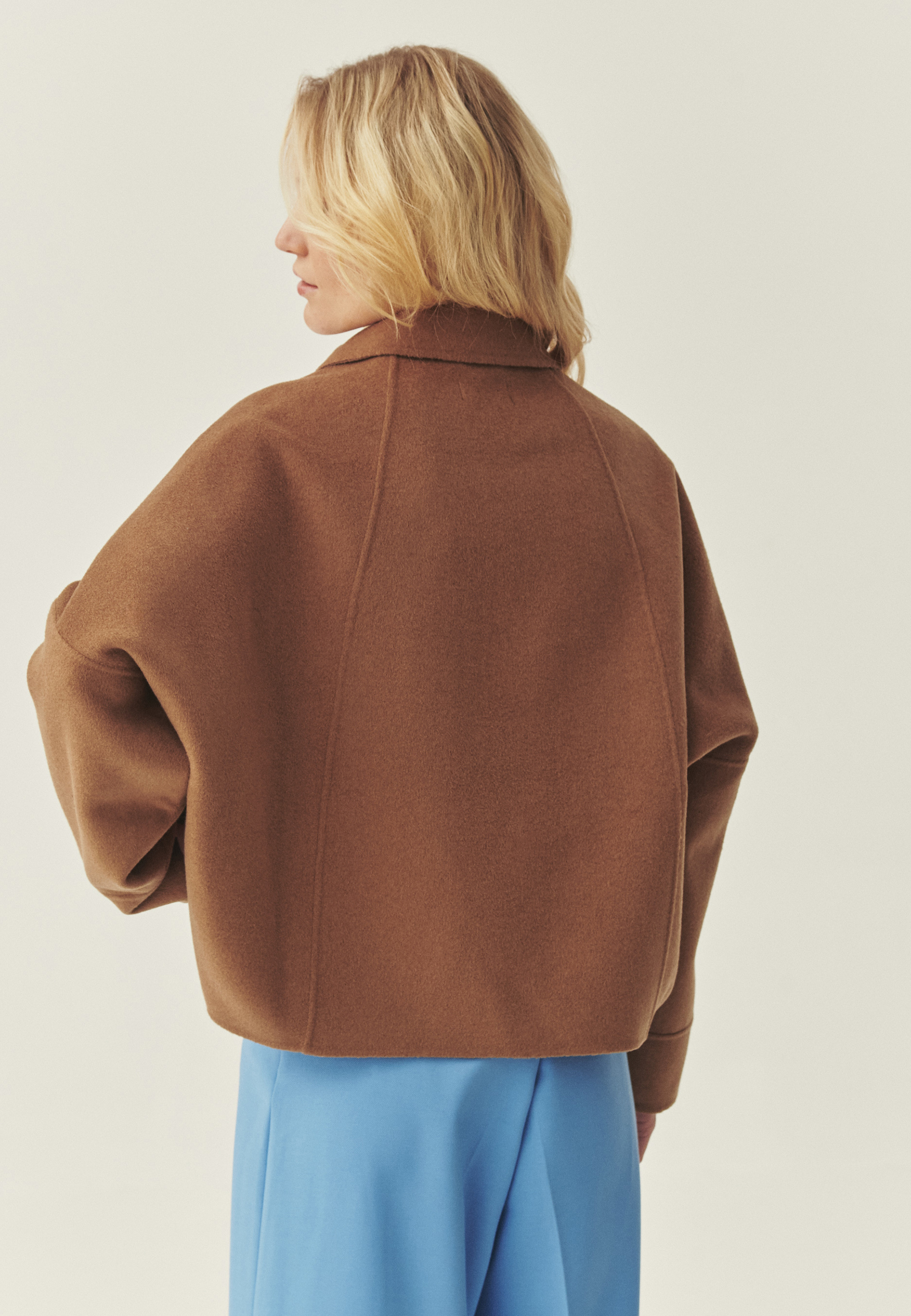 CASUALOWA KURTKA Z WEŁNĄ - KRISTA BRĄZOWY 2