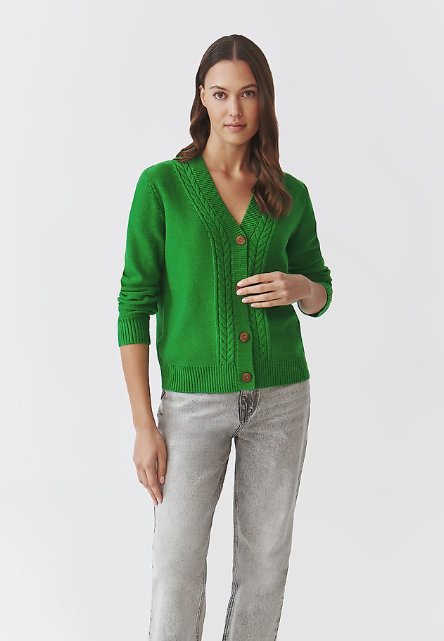 LADIES' CARDIGAN WITH BUTTONS AND PLAID PATTERN — LILAC 1 LADIES' CARDIGAN WITH BUTTONS AND PLAID PATTERN — LILAC 1 ZIELONY 1