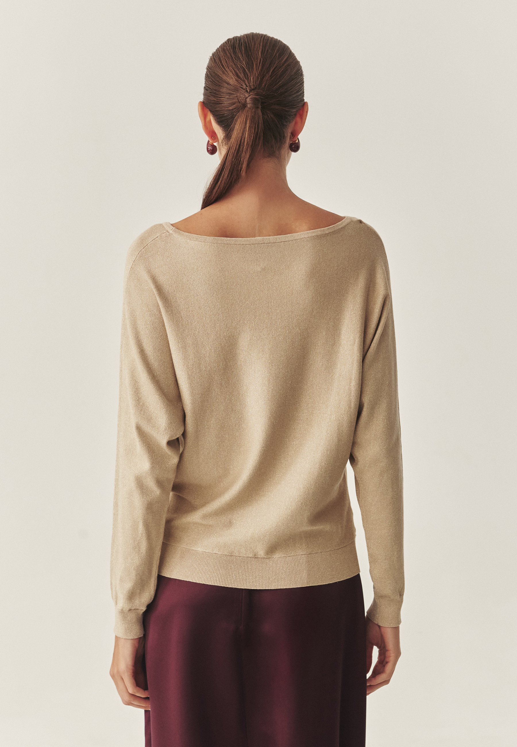 STYLOWY SWETER Z WISKOZĄ - FLARIS 1 BEŻOWY 2