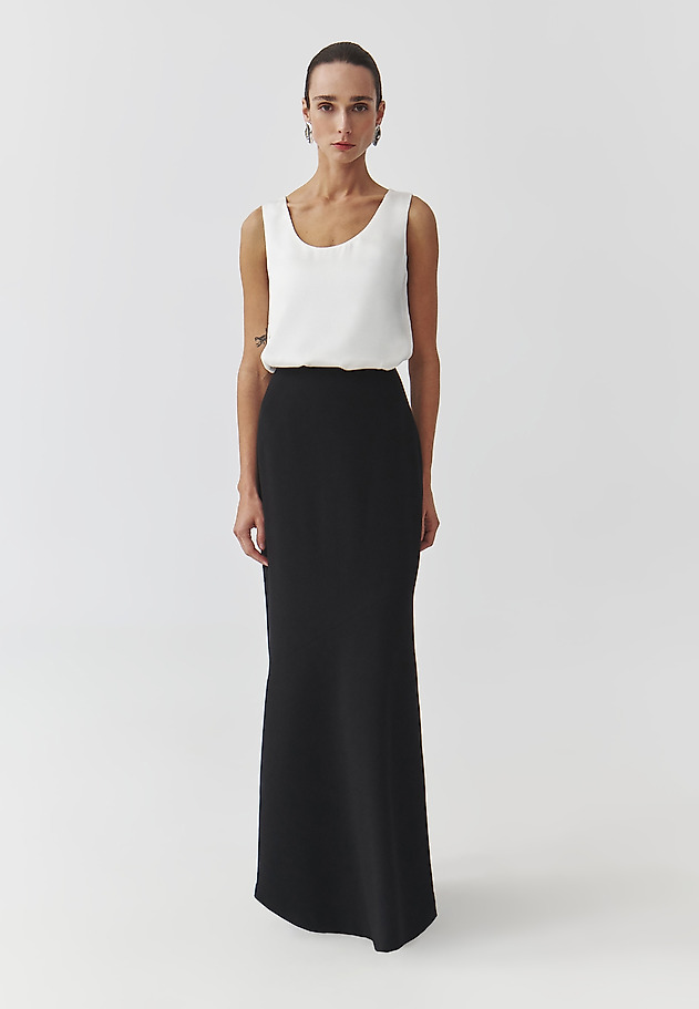 ELEGANCKA TKANINOWA SPÓDNICA MAXI — PALOMA 3 ELEGANCKA TKANINOWA SPÓDNICA MAXI — PALOMA 3 CZARNY 1