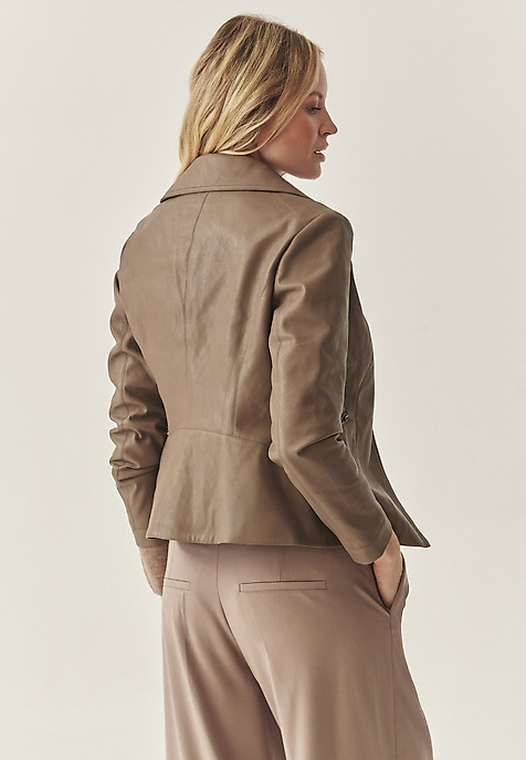 LADIES’ BIKER JACKET - RAMONESI BEIGE 2