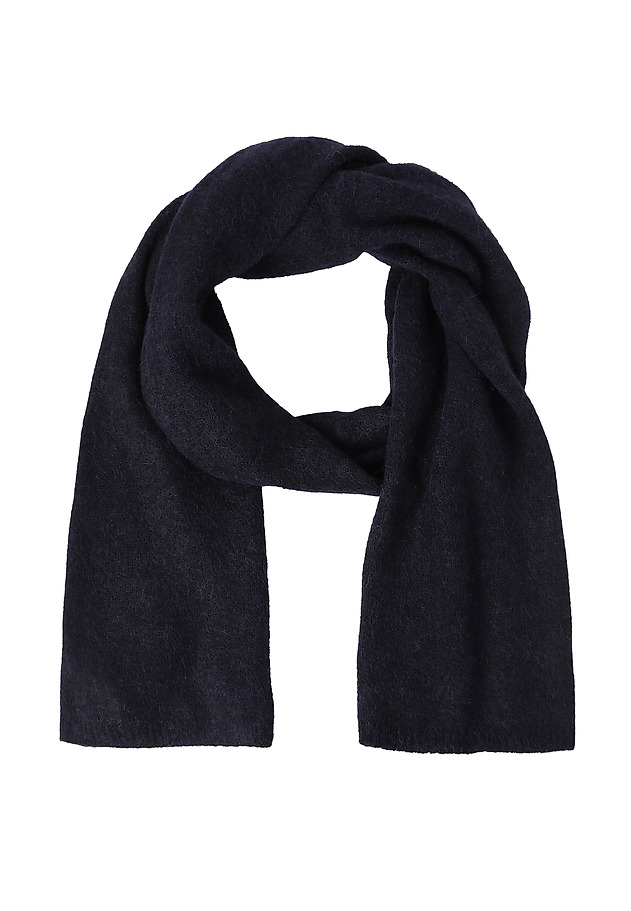 CLASSIC SCARF WITH WOOL AND ALPACA -NUVASSA CLASSIC SCARF WITH WOOL AND ALPACA -NUVASSA NAVY BLUE 3