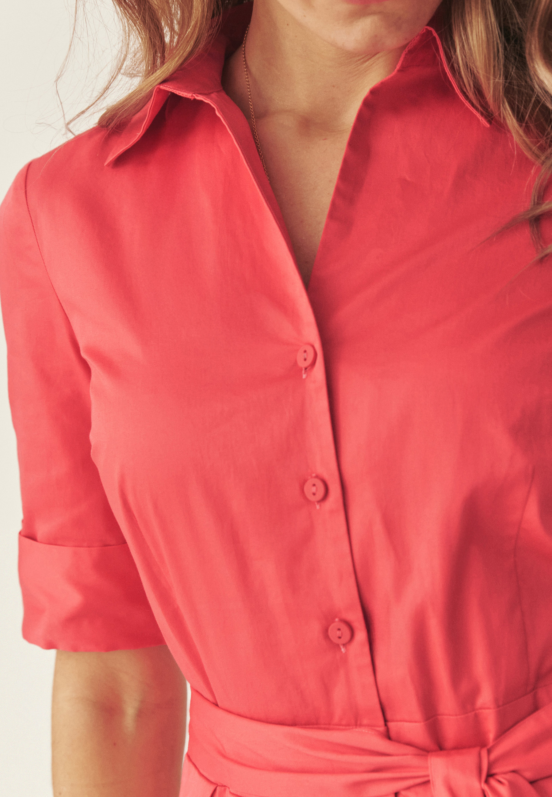 ROZKLOSZOWANA SUKIENKA Z BAWEŁNY - NIKI 1 CZERWONY 2