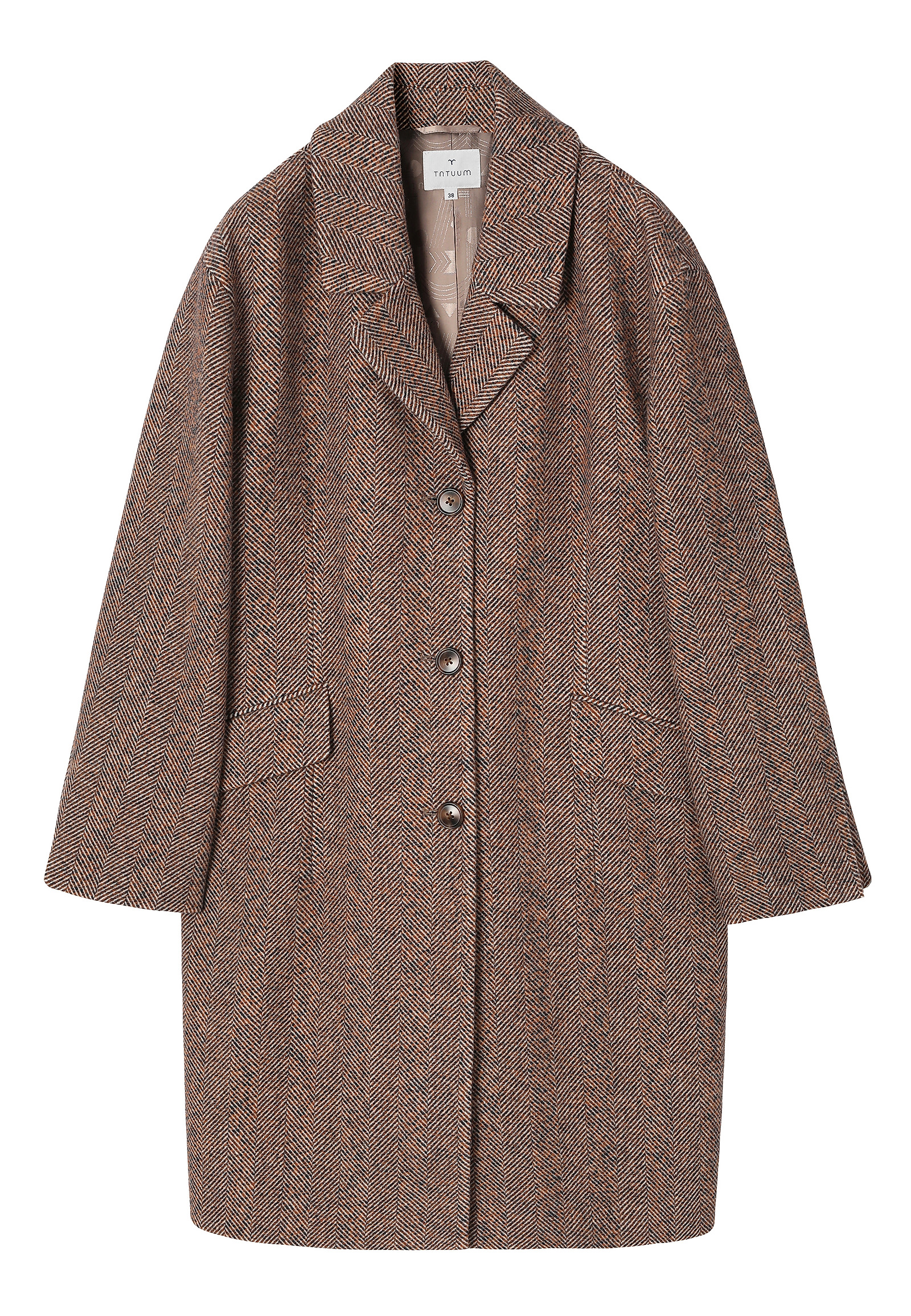 WOOL HERRINGBONE COAT - SEWI WOOL HERRINGBONE COAT - SEWI BEIGE 115715