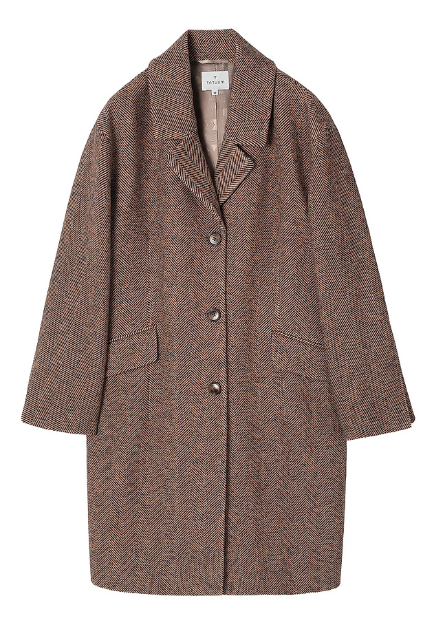 WOOL HERRINGBONE COAT - SEWI WOOL HERRINGBONE COAT - SEWI BEIGE 6
