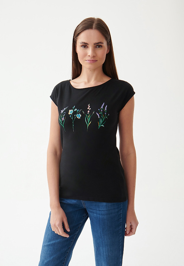 T-SHIRT DAMSKI Z NADRUKIEM AMANDA T-SHIRT DAMSKI Z NADRUKIEM AMANDA CZARNY 1