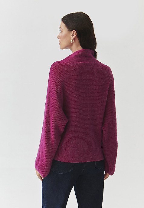 LADIES' TURTLENECK JUMPER WITH WIDE SLEEVES — MAZZY 1 PURPLE 2