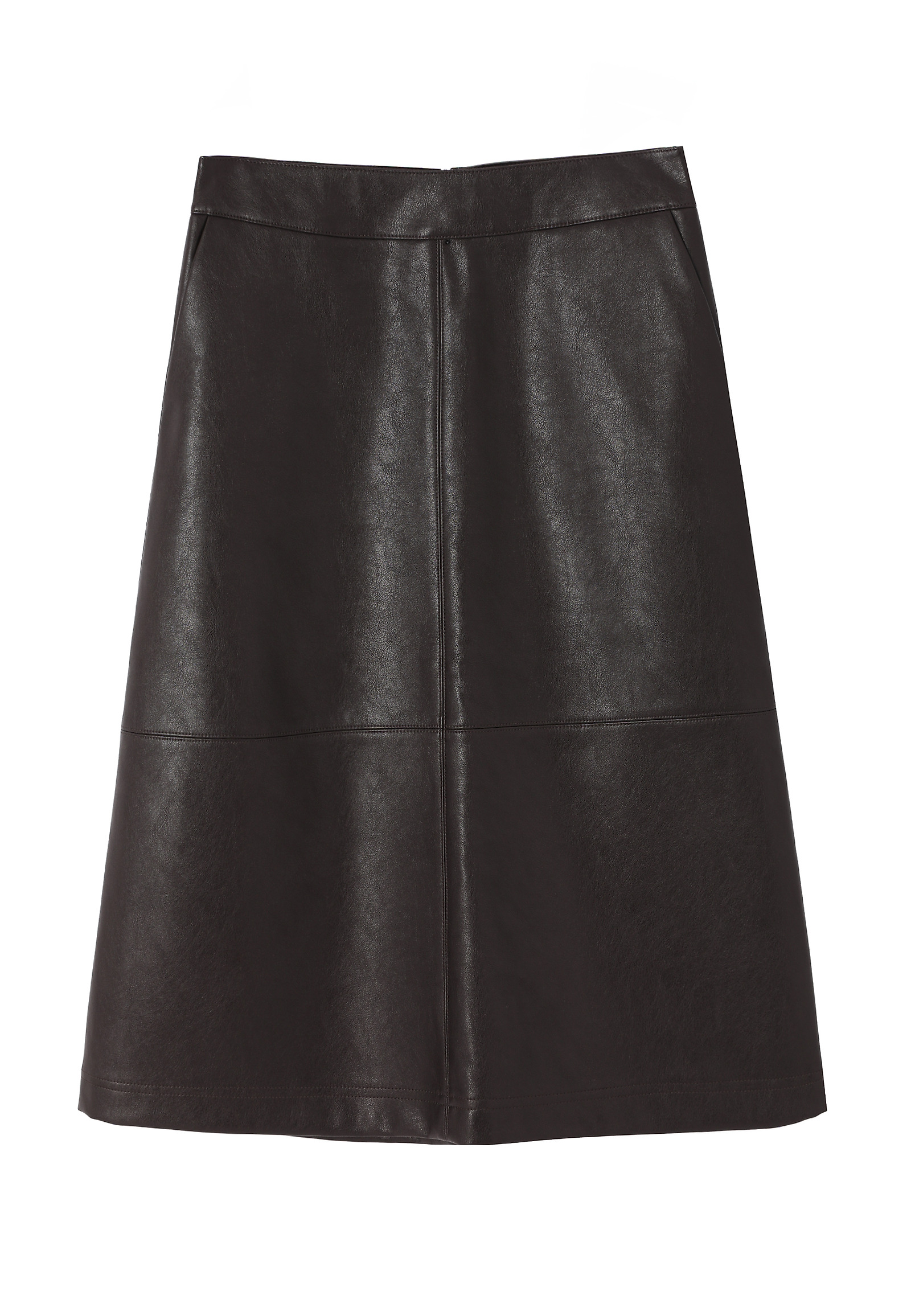 IMITATION LEATHER MIDI SKIRT - SANO IMITATION LEATHER MIDI SKIRT - SANO BROWN 115752