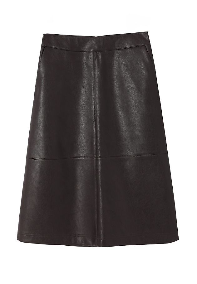 IMITATION LEATHER MIDI SKIRT - SANO IMITATION LEATHER MIDI SKIRT - SANO BROWN 7