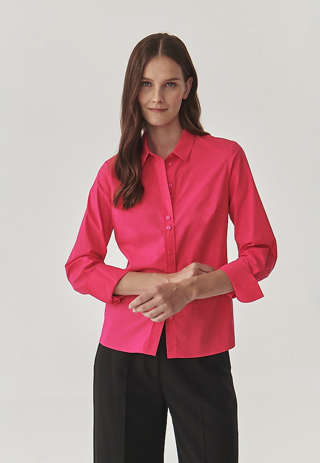 CLASSIC LADIES’ SHIRT WITH LONG SLEEVES AND WIDE CUFFS - ELIKO CLASSIC LADIES’ SHIRT WITH LONG SLEEVES AND WIDE CUFFS - ELIKO RÓŻOWY 1