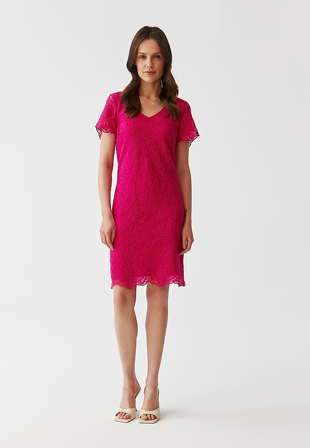LADIES’ LACE PENCIL SKIRT - SONO LADIES’ LACE PENCIL SKIRT - SONO RÓŻOWY 2