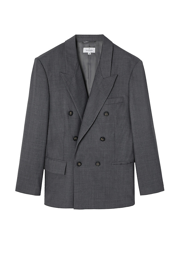 LADIES’ OVERSIZED DOUBLE-BREASTED BLAZER WITH DECORATIVE LAPELS - ERME LADIES’ OVERSIZED DOUBLE-BREASTED BLAZER WITH DECORATIVE LAPELS - ERME SZARY 8